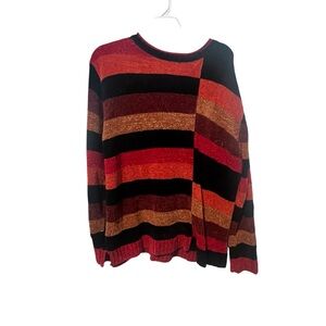 Erika Men's Sweater in Red and Black Stripes